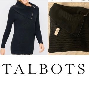 👑NWT Talbots SPLIT NECK COTTON BLEND SWEATER👑